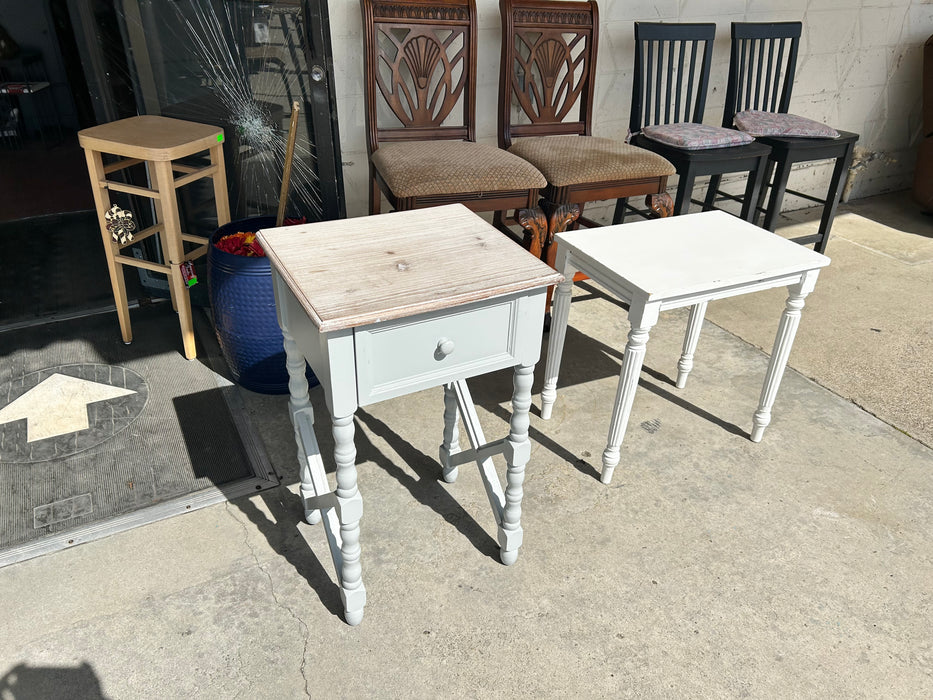 Two tone light grey side end table nightstand with drawer 33778