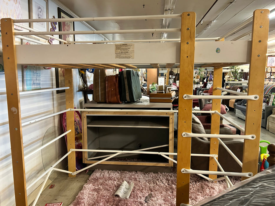 Twin size metal loft platform bed 34205