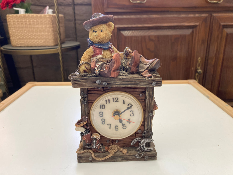 Cowboy bear with clock 32306