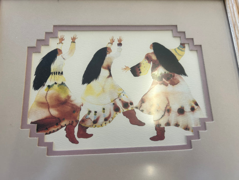 Carol Grigg Native American song to mother moon framed watercolor painting 33788