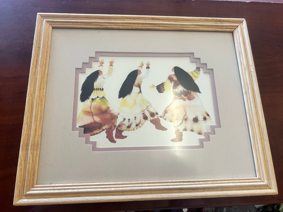 Carol Grigg Native American song to mother moon framed watercolor painting 33788