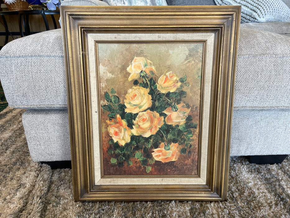 Orange rose framed picture 32413