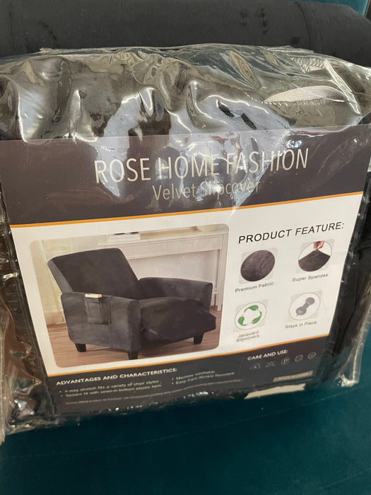 Rose Home Fashion velvet black chair slipcover 32376