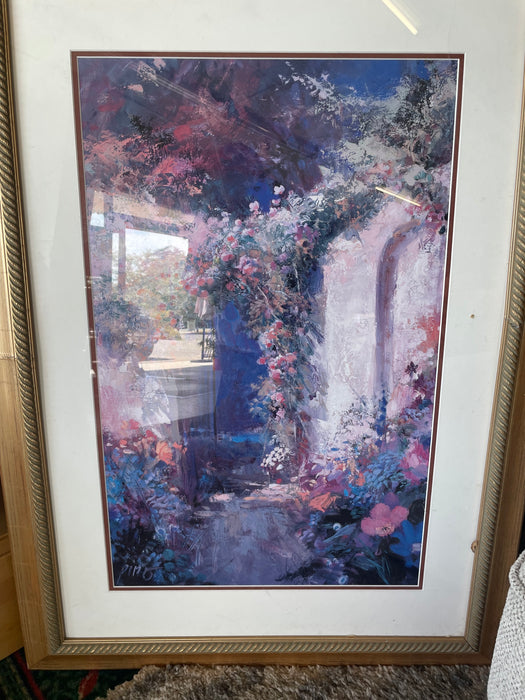 Pino Della Selva abstract print signed framed matted picture 32810