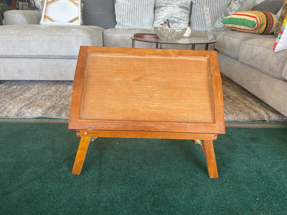 Vintage adjustable wood easel tray with folding legs 32828