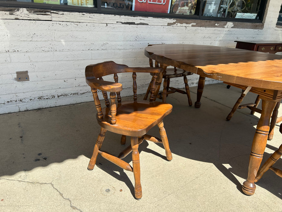 Solid wood dining table w 4 chairs 2 leaves 5pc set 34382