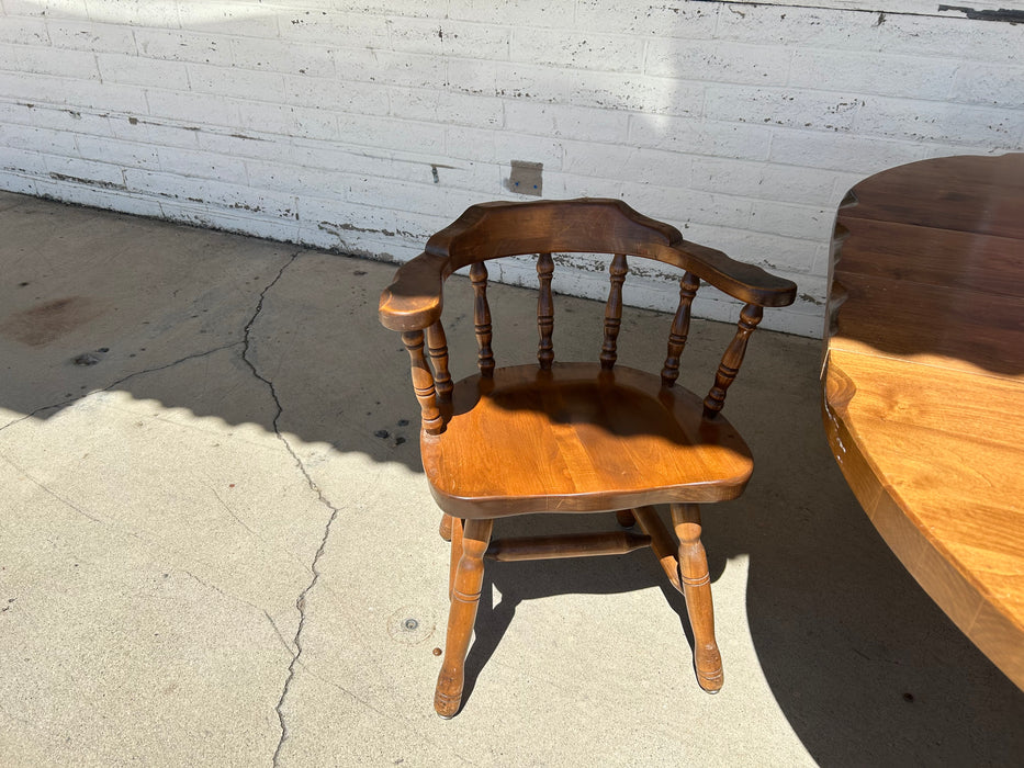 Solid wood dining table w 4 chairs 2 leaves 5pc set 34382