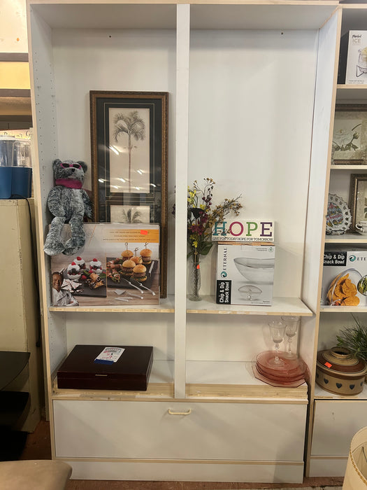 White laminate double wide bookcase book case/shelf bookshelf AS IS 33816