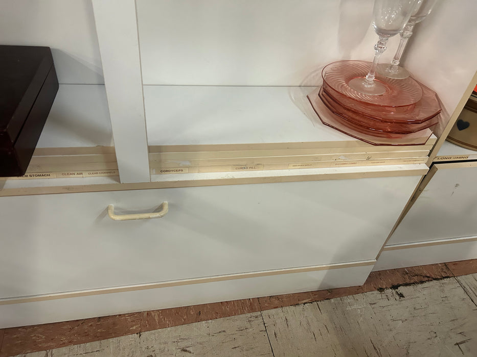 White laminate double wide bookcase book case/shelf bookshelf AS IS 33816