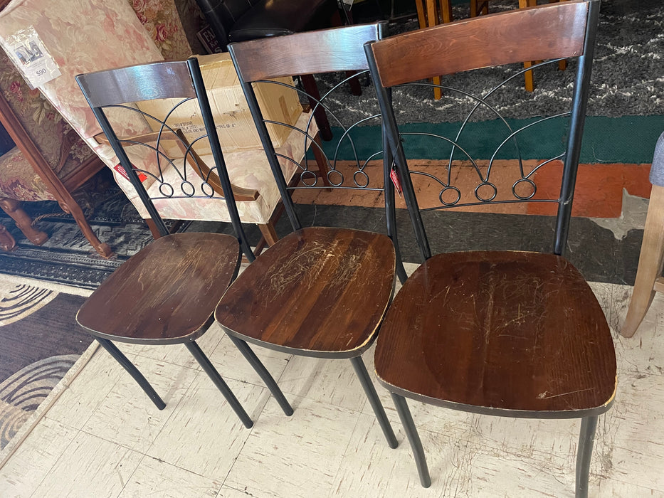 Wood/metal kitchen or dining chairs 31348