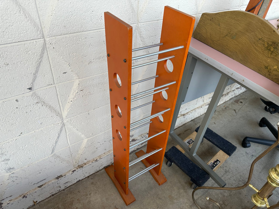 Orange wood/metal rack 31377