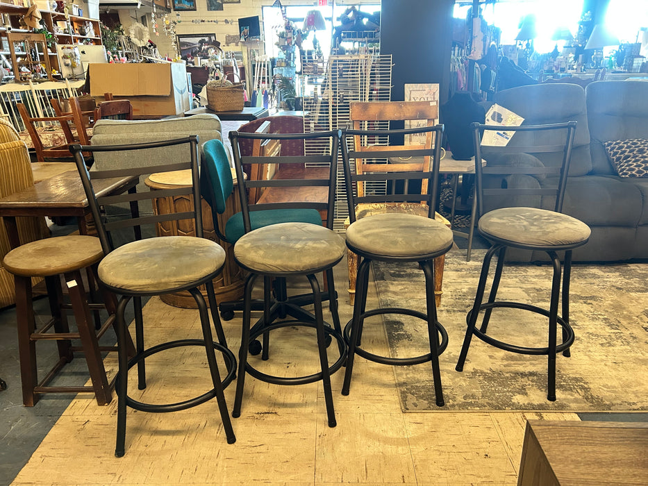 Metal upholstered barstools seat height 24 inches 33999