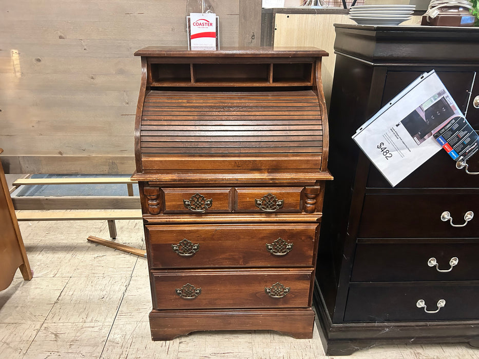 Small rolltop 3 drawer secretary desk 34001
