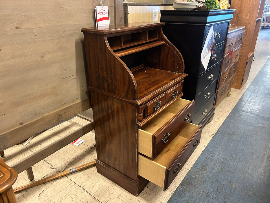 Small rolltop 3 drawer secretary desk 34001