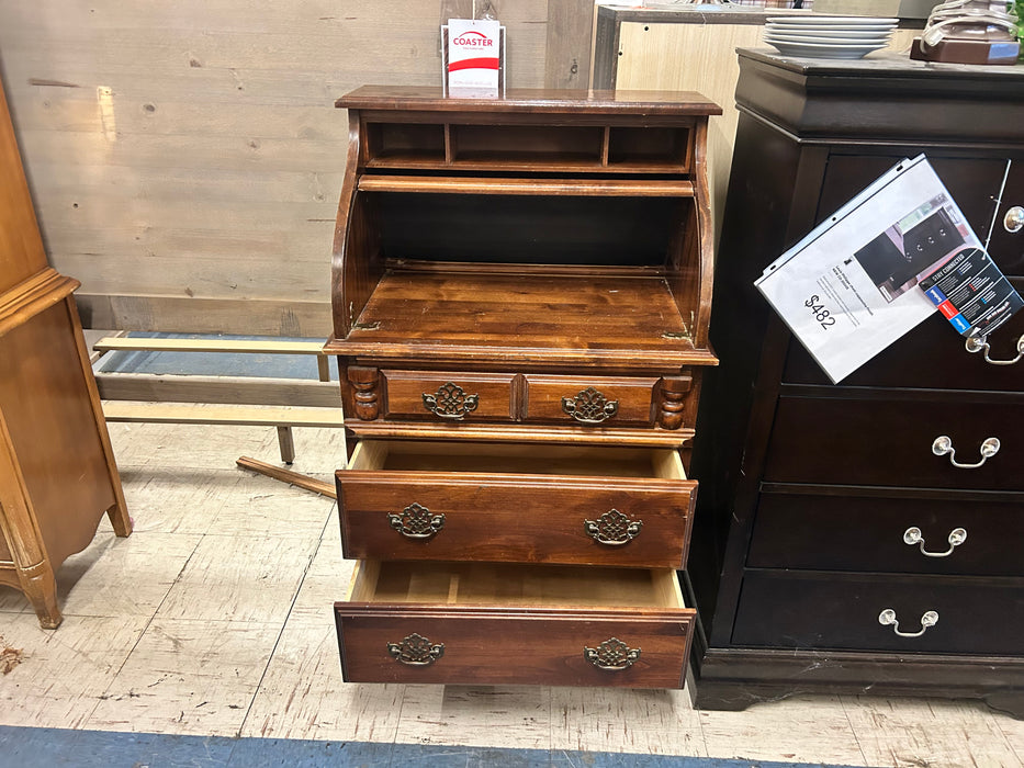 Small rolltop 3 drawer secretary desk 34001