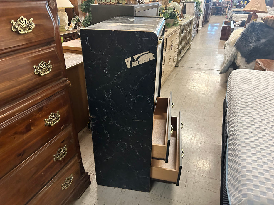 Black cabinet w/ 2 drawers AS IS 34003