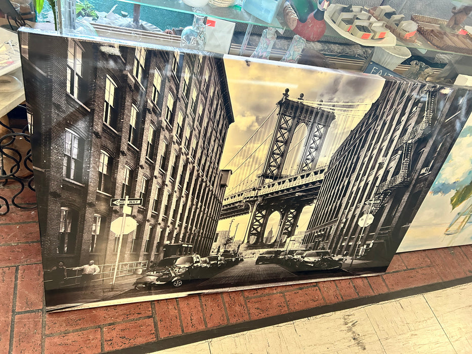 New York Brooklyn Bridge Black and white picture decor 34014