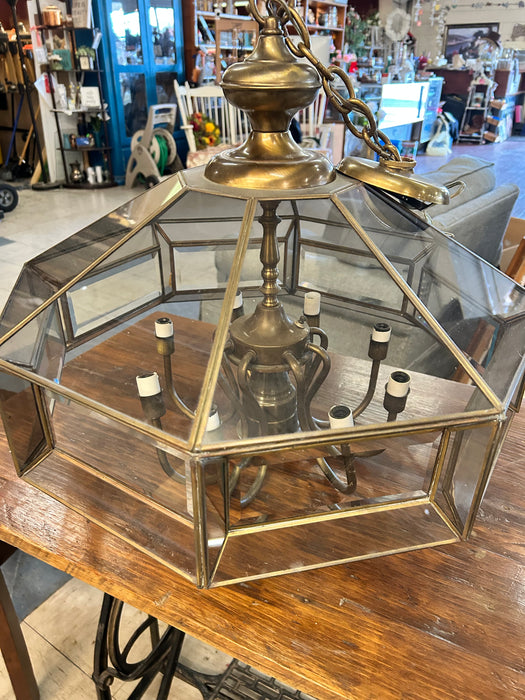 Beveled glass chandelier light 34019