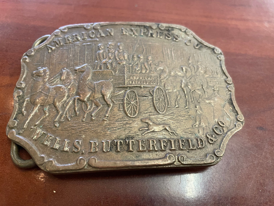Vintage American Express Wells Butterfeild & Co horse belt buckle 31708