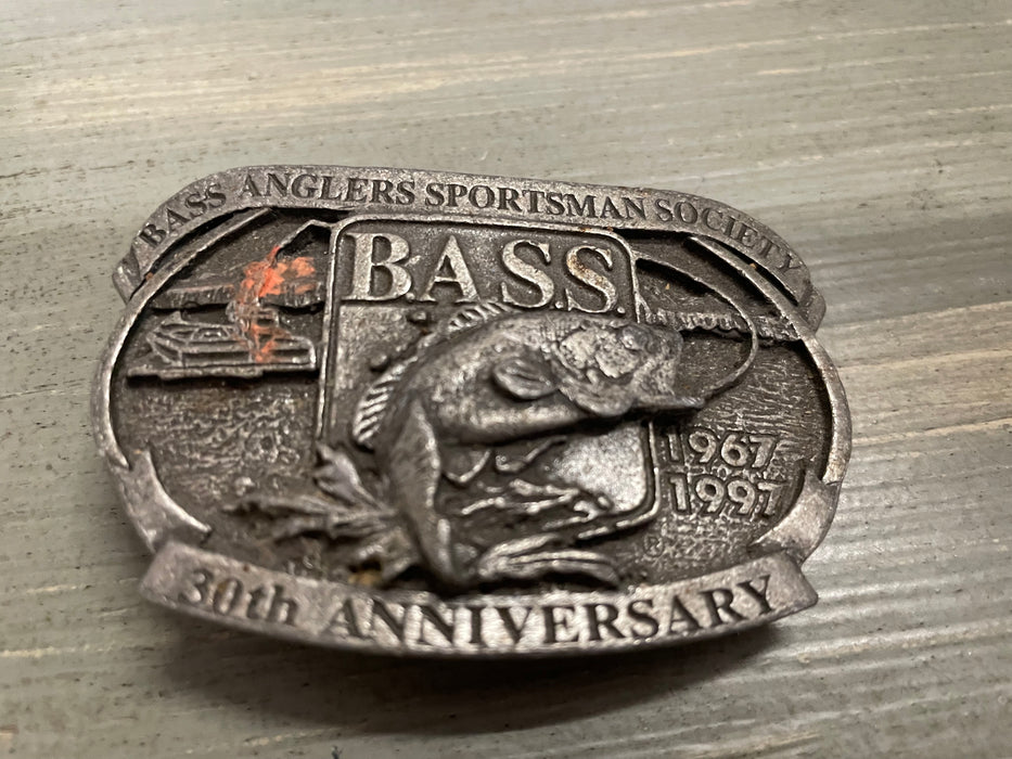 Vintage 30th anniversary Bass Anglers sportsman society Bass belt buckle 31738