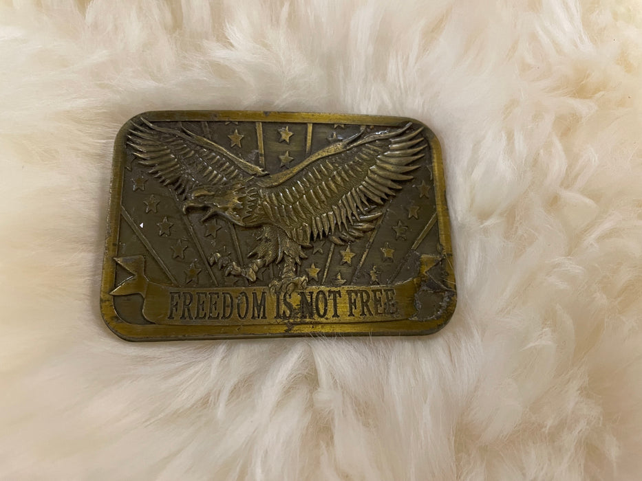 Freedom is not free flying eagle belt buckle 31701