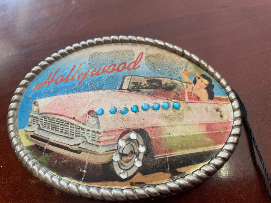Hollywood glam classic car belt buckle 31751