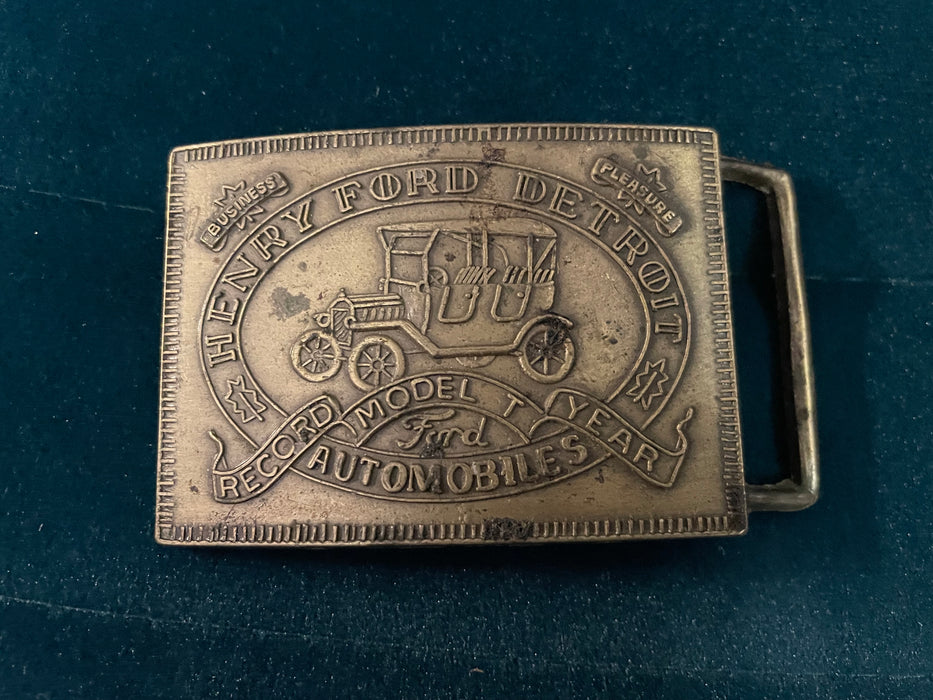 Vintage Henry Ford automobile belt buckle 31765