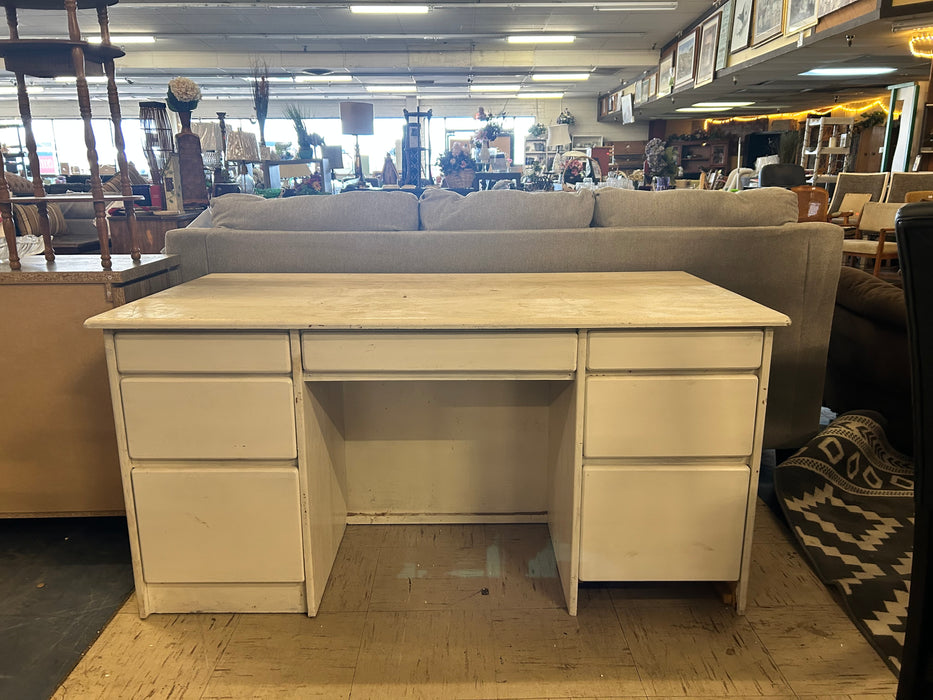White 7 drawer desk 34033