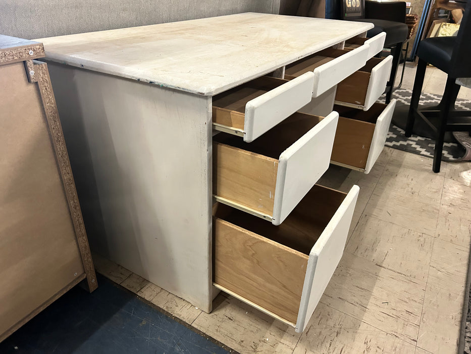 White 7 drawer desk 34033