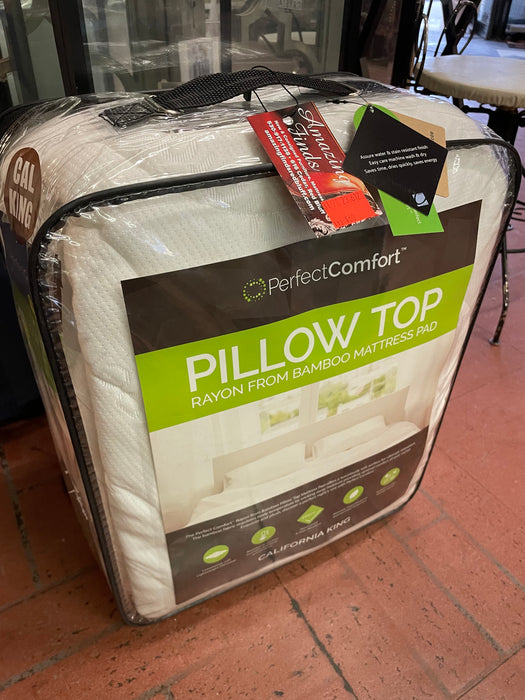 Perfect Comfort Cal/California King Pillow Top Rayon from Bamboo mattress pad NEW 31771