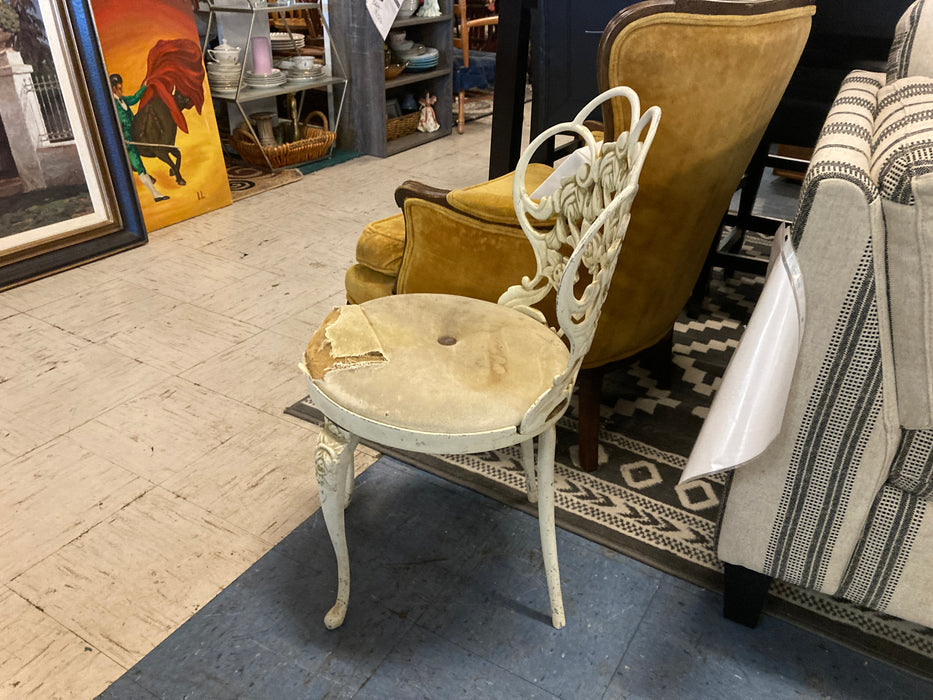 1960 enameled vintage vanity stool AS IS 31781