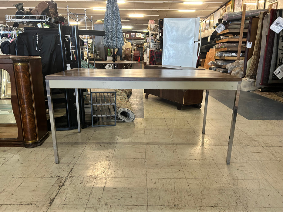 Wood top kitchen or dining table with metal legs 34039