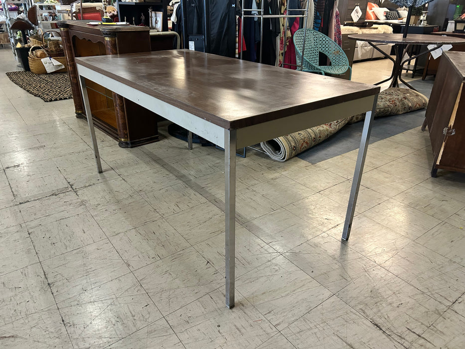 Wood top kitchen or dining table with metal legs 34039