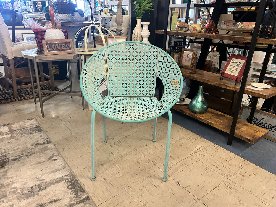 Vintage metal blue chair 34043