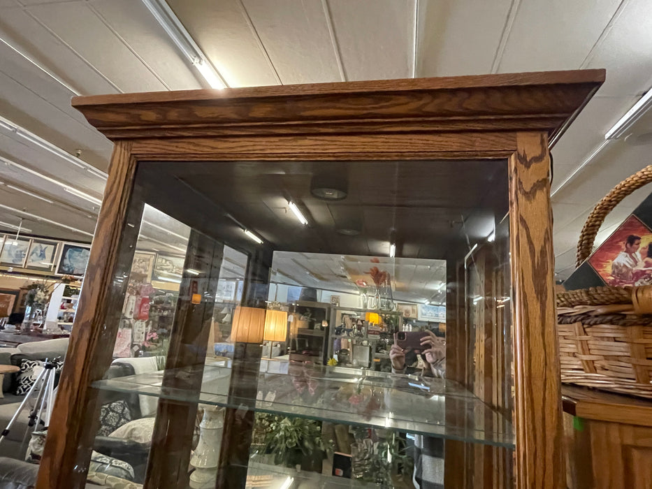 Wood curio beveled glass cabinet 33323