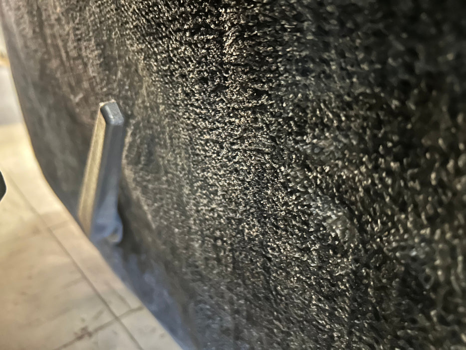 Overstuffed blue/grey recliner 34050