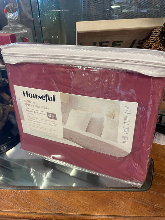 Houseful pink 6 piece queen sheet set NEW 31832