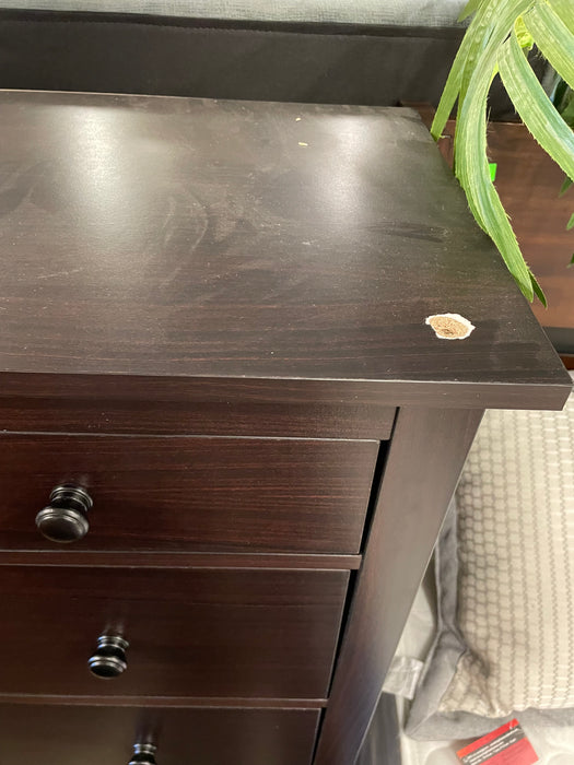 Launces 5 drawer tall narrow chest dresser espresso NEW AS IS 33487