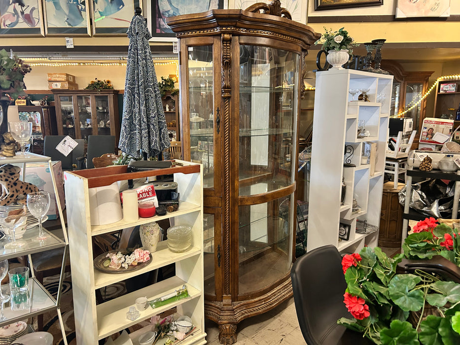 4 glass door ornate curio cabinet 34146