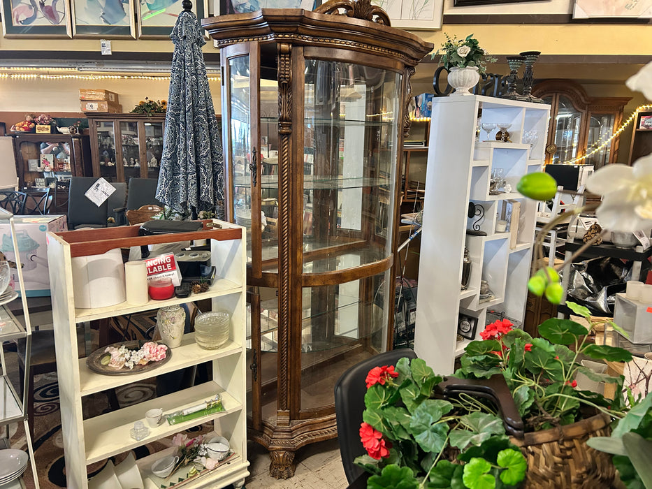 4 glass door ornate curio cabinet 34146