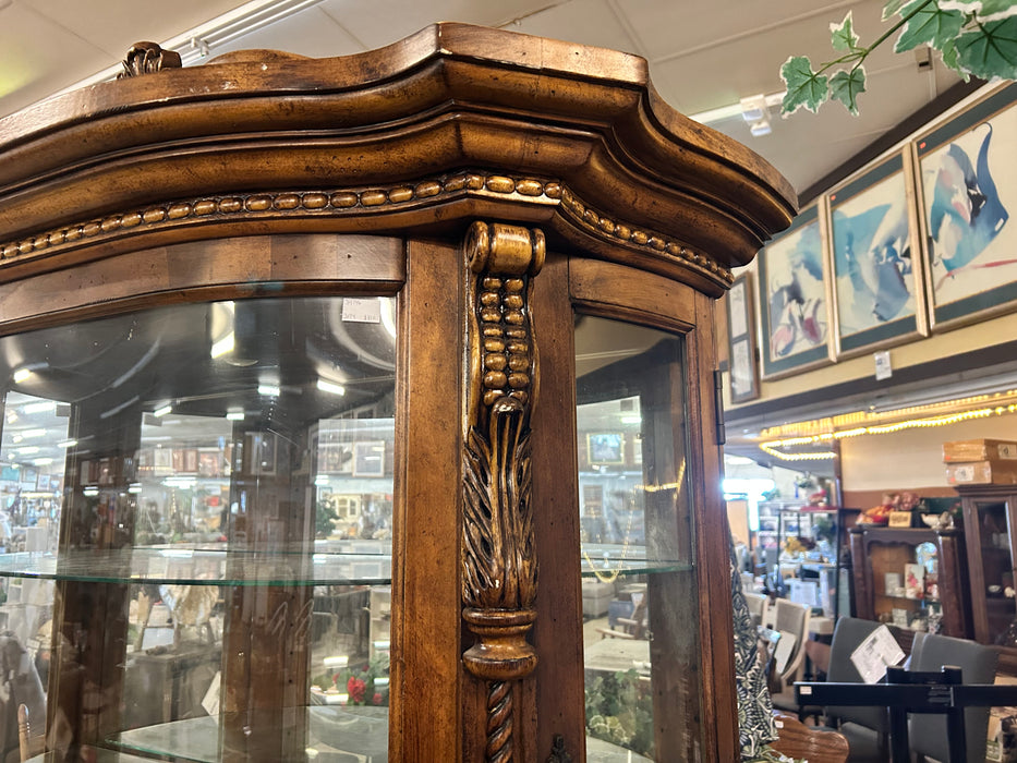 4 glass door ornate curio cabinet 34146