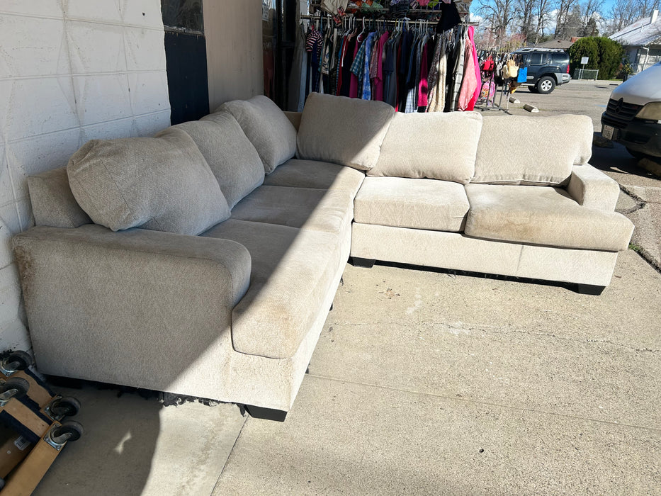 Tan sectional sofa couch 34161