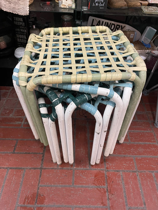 Vintage Jordan Lido stackable/stacking patio end table 5pc set 32045