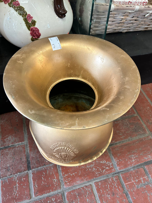 Vintage Redskin brass spittoon 33496