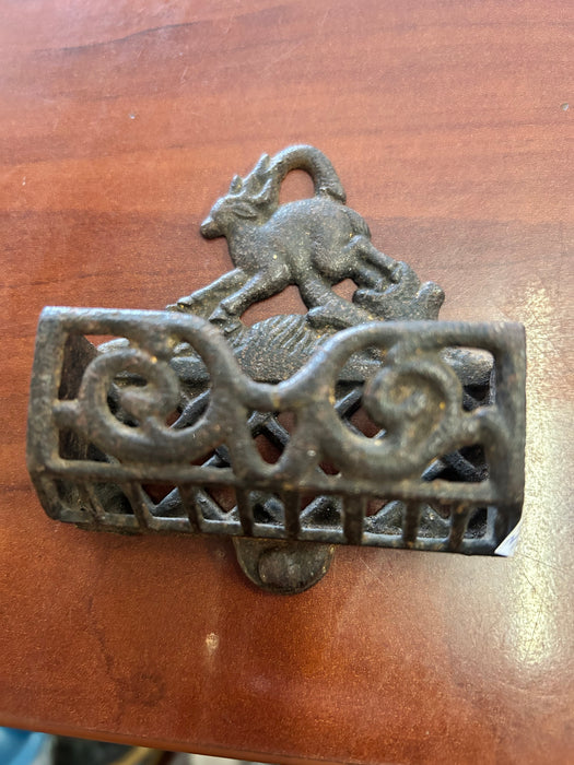 Antique billy goat cast iron match safe 33525