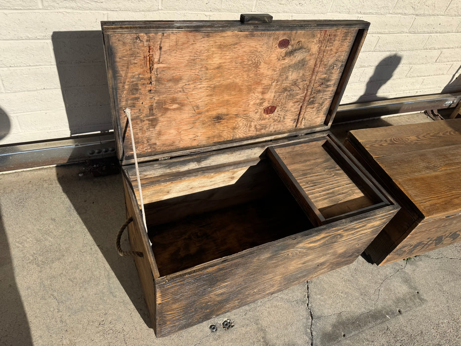 Sunsweet wooden storage hope chest with handles and sliding shelf 33548