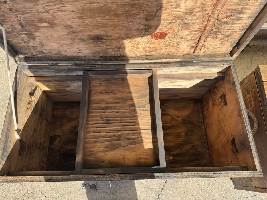 Sunsweet wooden storage hope chest with handles and sliding shelf 33548