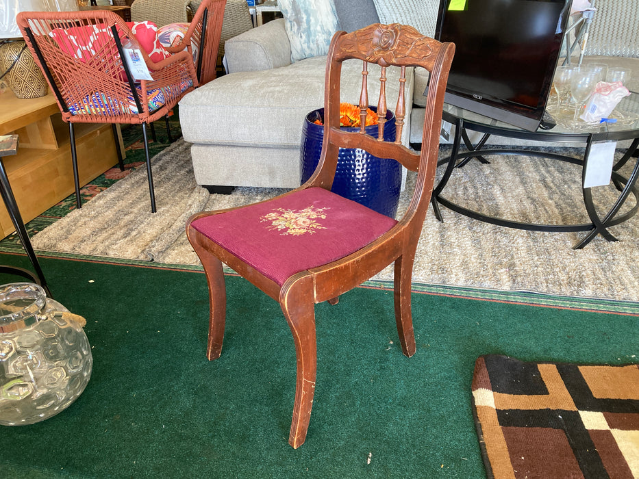 AS IS accent hand carved rose accent chair 32125