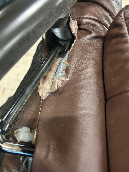 Brown moose image upholstered accent chair with ottoman 34070