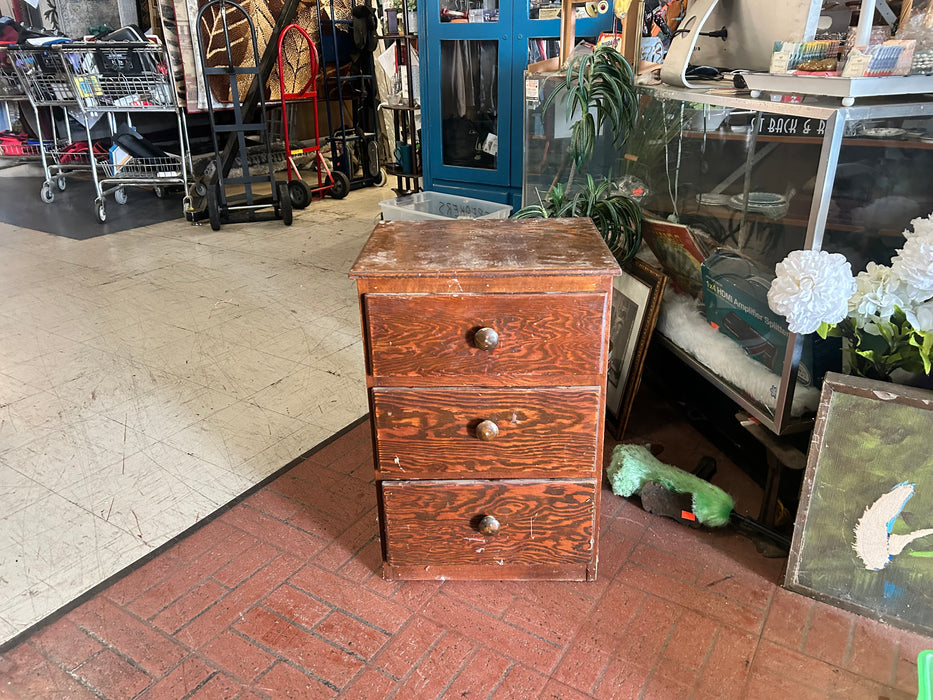 Wood 3 drawer nightstand 34086